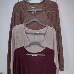 SET WOMENS SONOMA Goods For Life TUNIC TOPS (2) & JUNIORS SO TUNIC TOP (1)